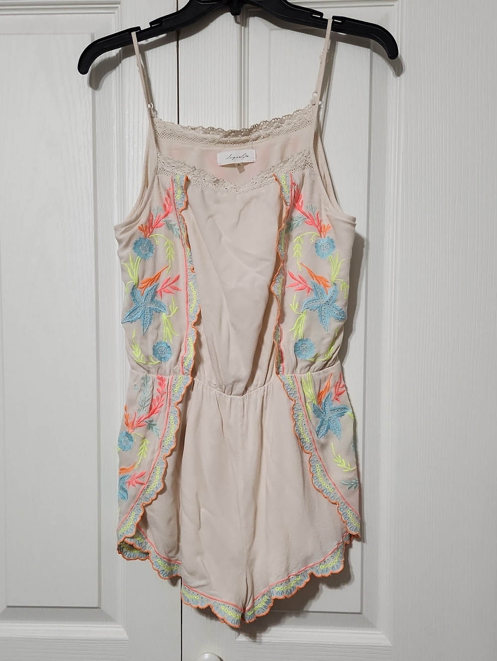 Sugarlips Embroidered Romper. Size S